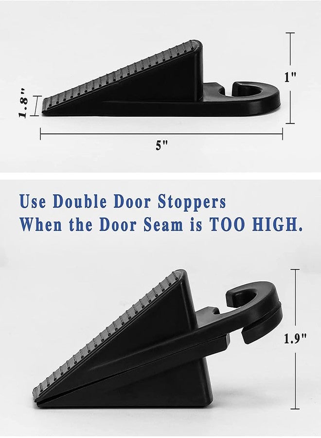 Fapiwen Door Stopper for Home, Fapiwen 3Pcs Non-Slip Door Wedges, Baby Safety Wedge with Rubber Hook Door Stop Stoppers Block Wedge Doorstops for Home Office Warehouses Classrooms (Black) - Image 4